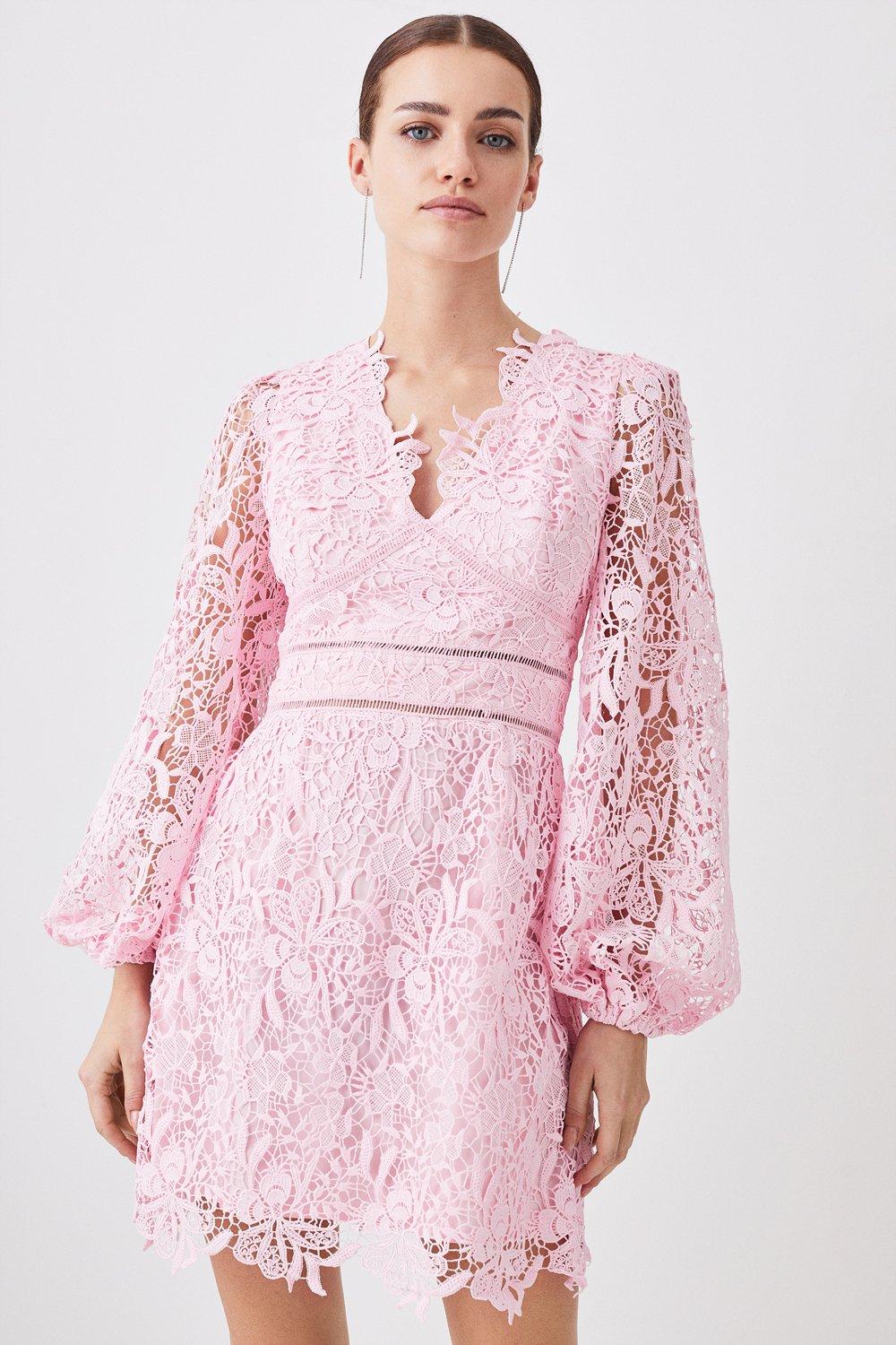 Bebe pink lace outlet dress